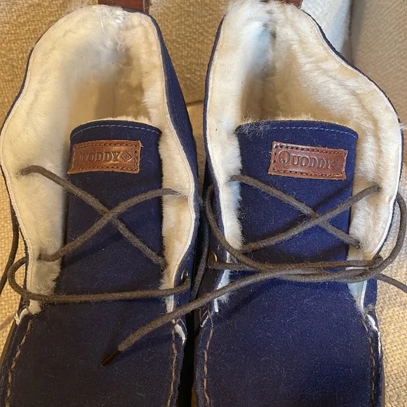 Quoddy Men’s Navy Blue Chukka Boot Shearling Lined Size 8 - Picture 5 of 9